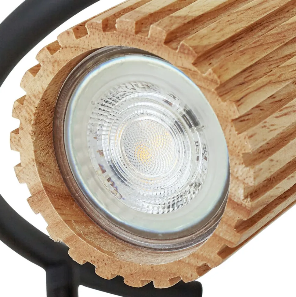 Lindby loftspot Stralino, 3 lyskilder, Ø31cm, træ, GU10