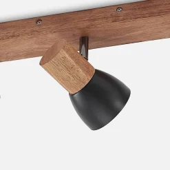 Lindby loftspot Tonja, 3 lyskilder, 55 cm, træ, stål