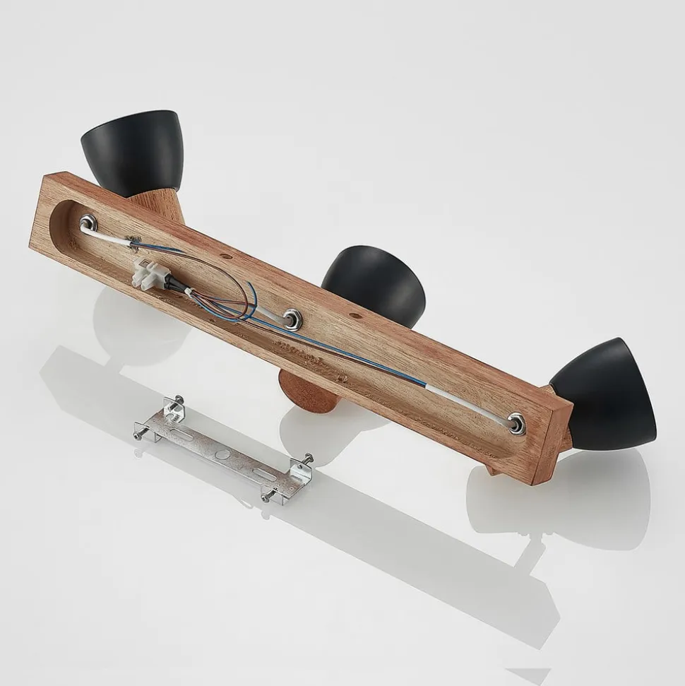 Lindby loftspot Tonja, 3 lyskilder, 55 cm, træ, stål