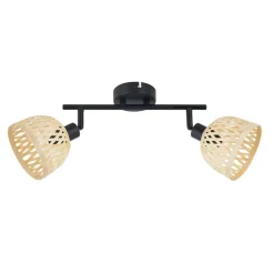 Lindby loftspot Youstin, 30 cm lang, bambus, 2-lys, E14