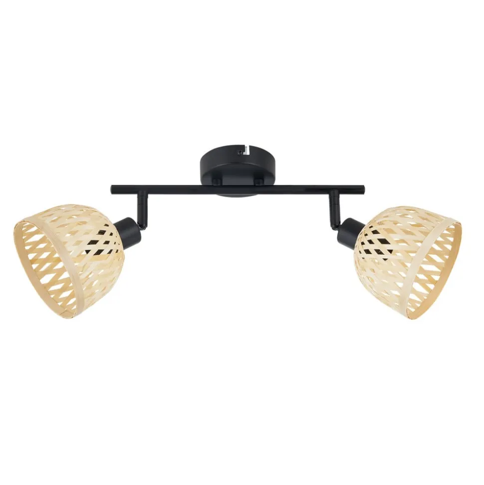 Lindby loftspot Youstin, 30 cm lang, bambus, 2-lys, E14