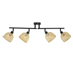 Lindby loftspot Youstin, 70,5 cm lang, bambus 4-lys, E14