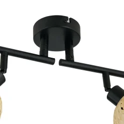 Lindby loftspot Youstin, 70,5 cm lang, bambus 4-lys, E14