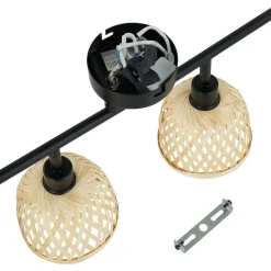 Lindby loftspot Youstin, 70,5 cm lang, bambus 4-lys, E14