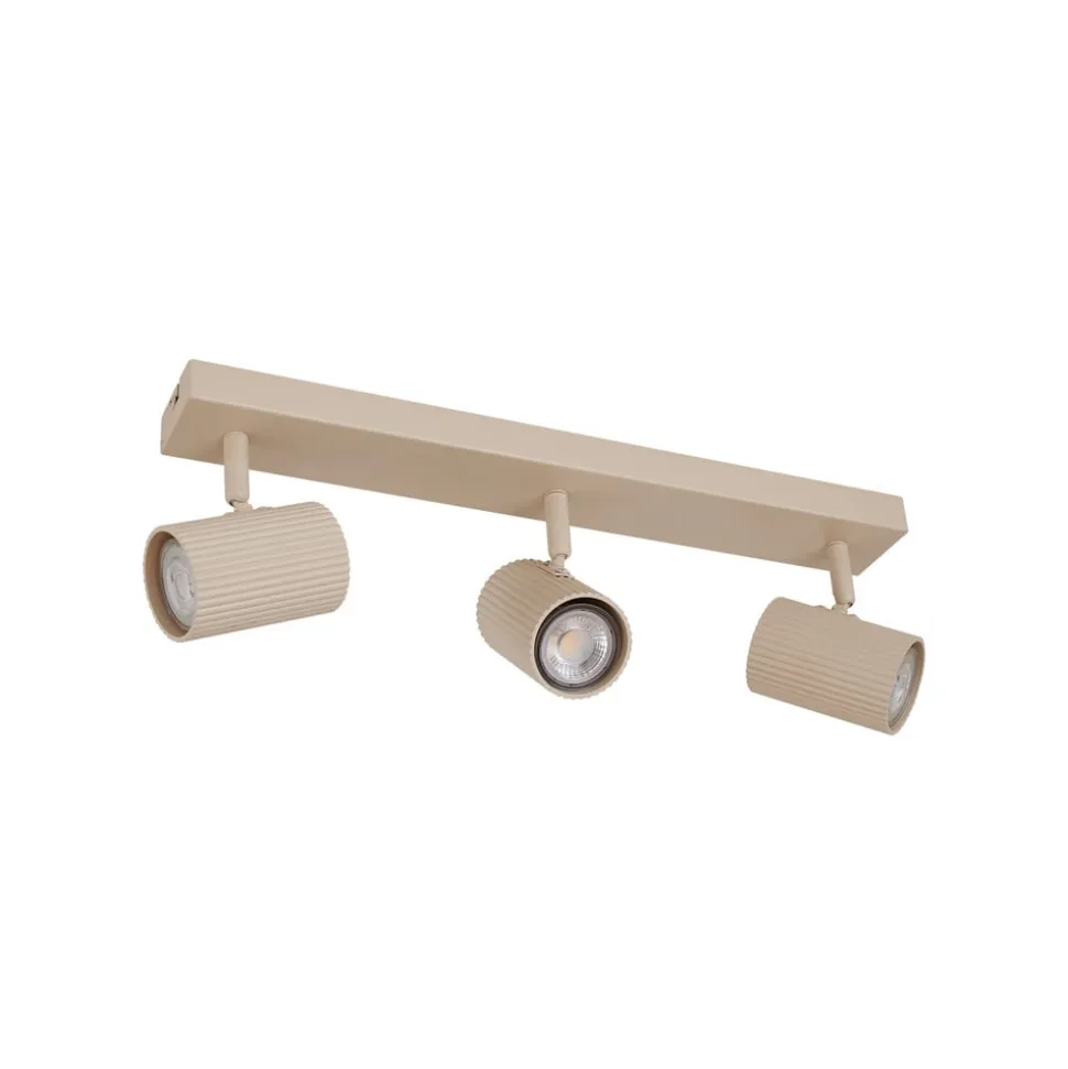 Lindby loftspots Kardis, beige, 3 lyskilder, metal, GU10