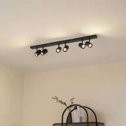 Lindby loftspots Kardis, mørkegrå, 6 lyskilder, metal, GU10
