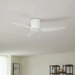 Lindby loftventilator Aulo, hvid, DC, støjsvag, Ø 123 cm