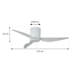 Lindby loftventilator Aulo, hvid, DC, støjsvag, Ø 123 cm