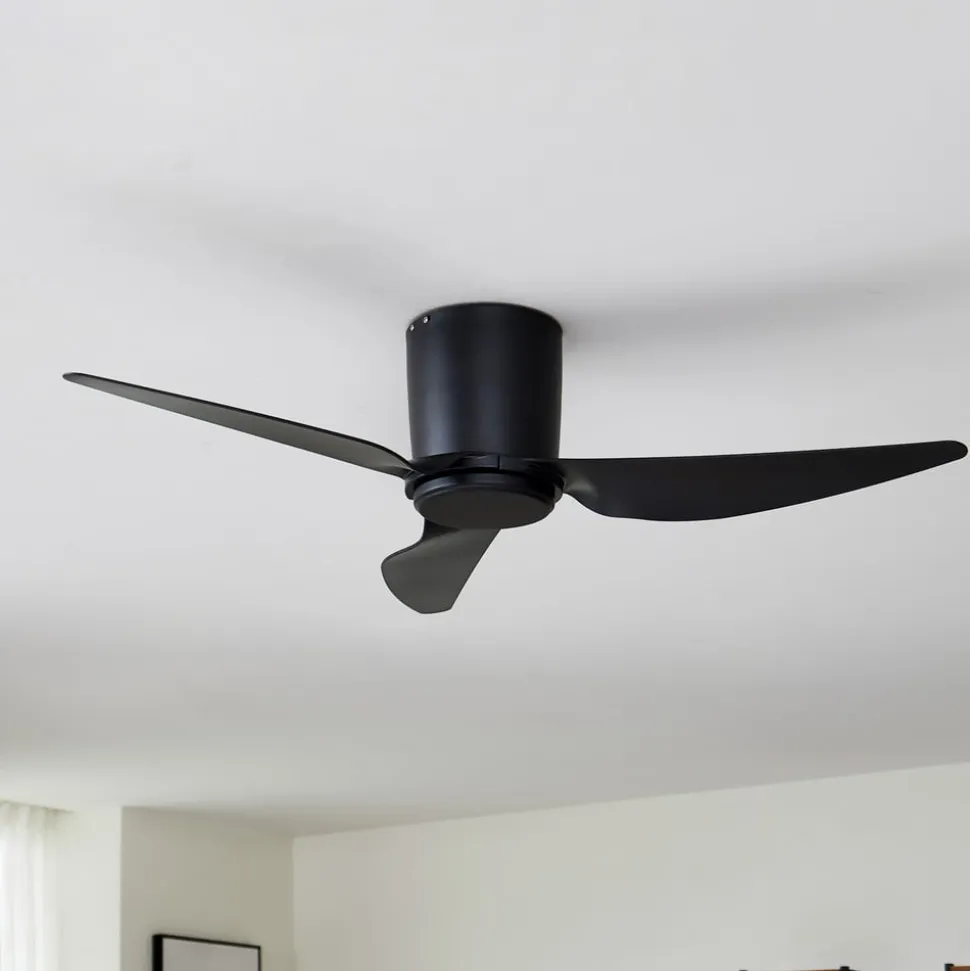 Lindby loftventilator Aulo, sort, DC, støjsvag, Ø 123 cm