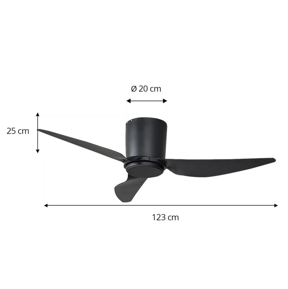 Lindby loftventilator Aulo, sort, DC, støjsvag, Ø 123 cm