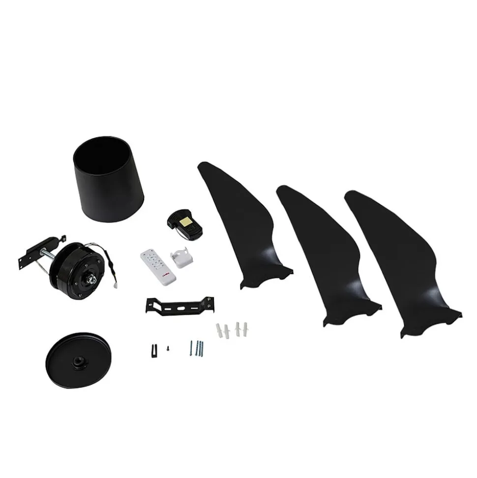 Lindby loftventilator Aulo, sort, DC, støjsvag, Ø 123 cm