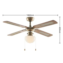 Lindby loftventilator med lys Rakan, støjsvag, Ø 106 cm