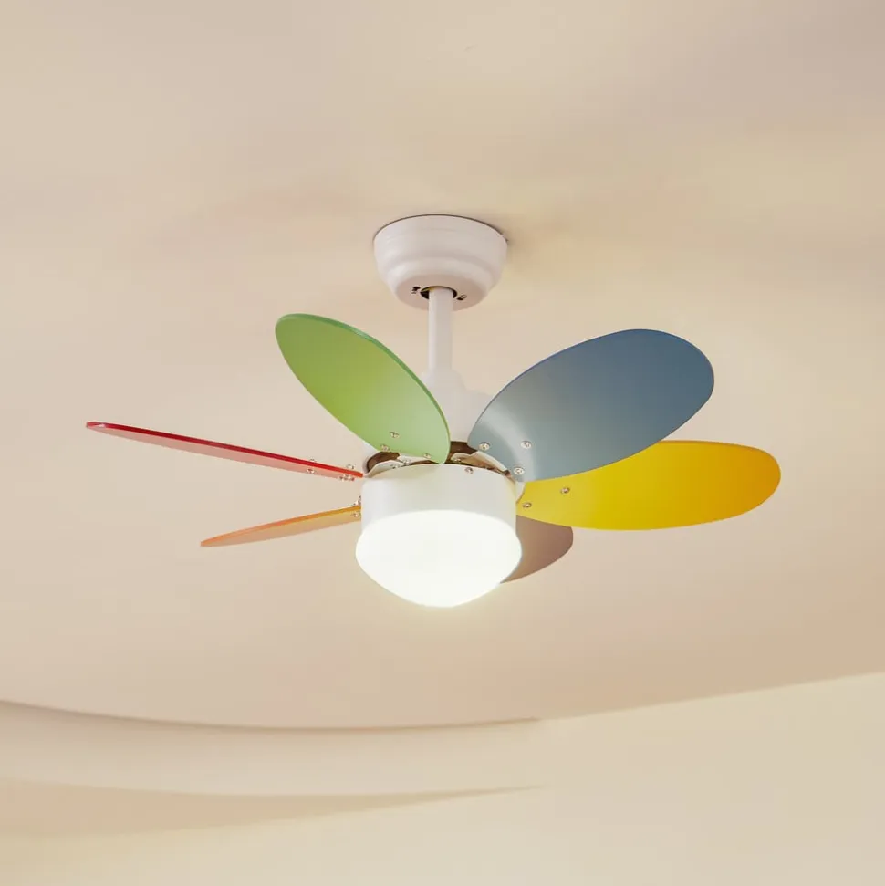 Lindby loftventilator med lys Litur, støjsvag, Ø 77 cm, E27
