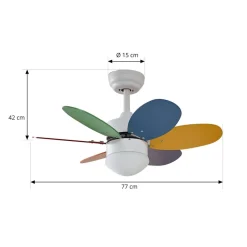 Lindby loftventilator med lys Litur, støjsvag, Ø 77 cm, E27