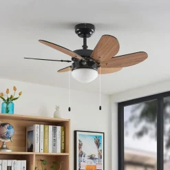 Lindby loftventilator Minja, sort, støjsvag, 78 cm, E14
