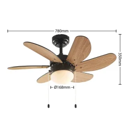 Lindby loftventilator Minja, sort, støjsvag, 78 cm, E14