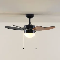Lindby loftventilator Minja, sort, støjsvag, 78 cm, E14