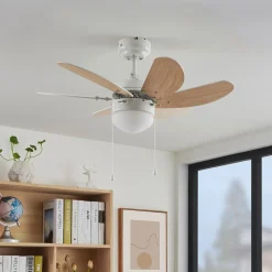 Lindby loftventilator Minja, hvid, træ