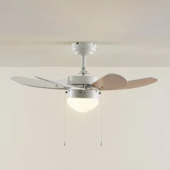 Lindby loftventilator Minja, hvid, træ
