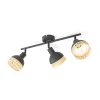 Lindby Lonnaris spotlight, rattan, 3 lyskilder, aflangt