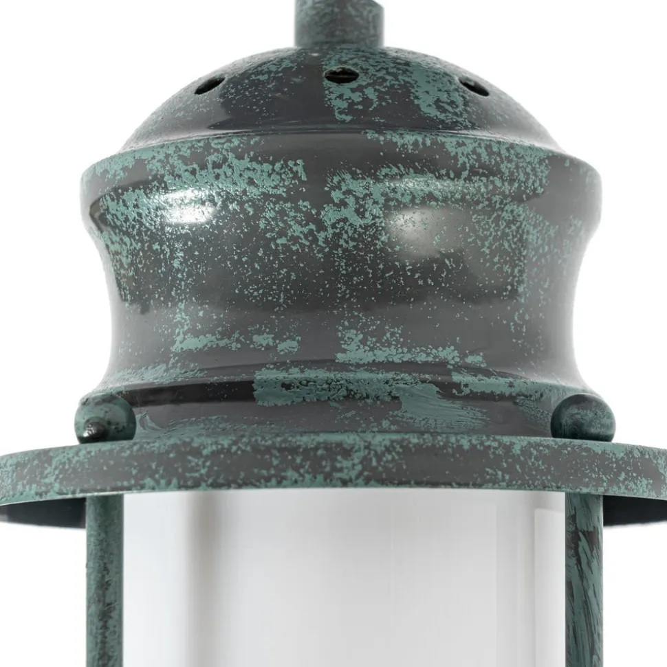 Lindby Louisanne loftlampe, grågrøn, metal, Ø 35cm
