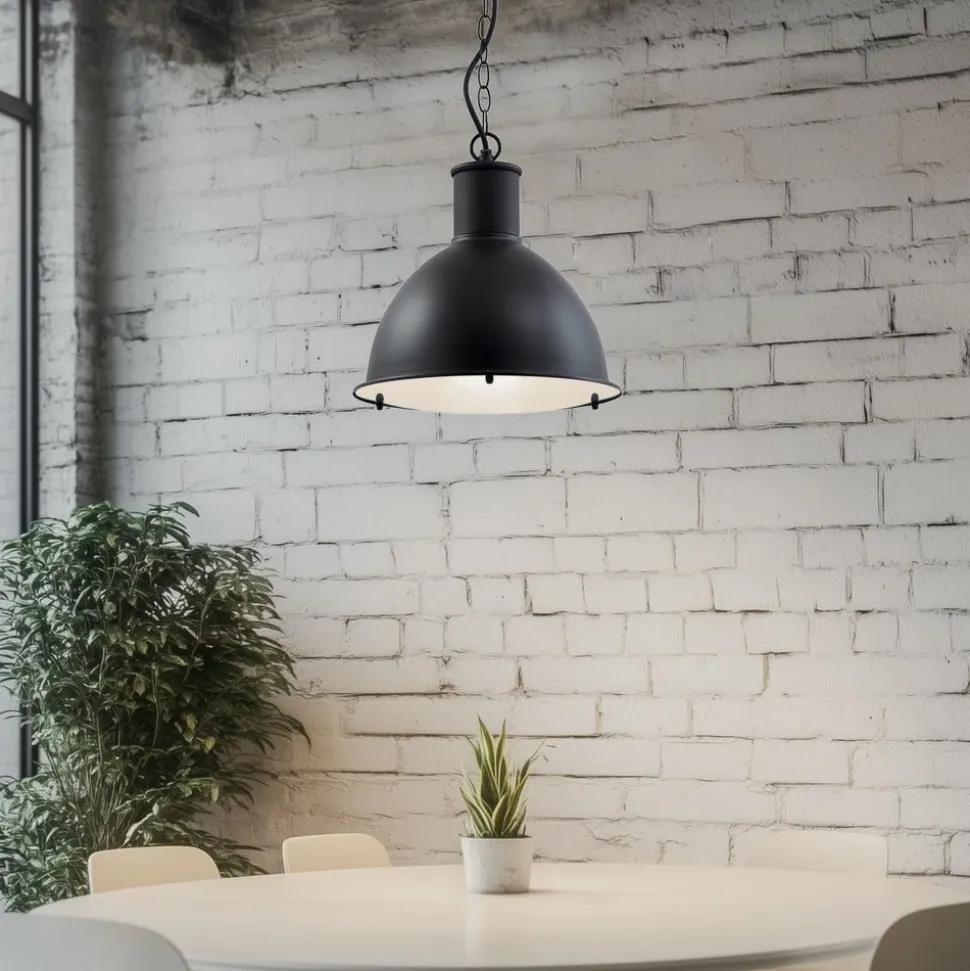 Lindby Luciane udendørs pendel, sort, aluminium, Ø 31,8 cm