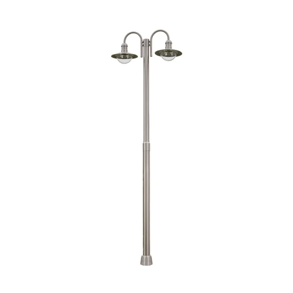 Lindby lygtepæl Damion, 200 cm, 2 lyskilder, E27, IP44