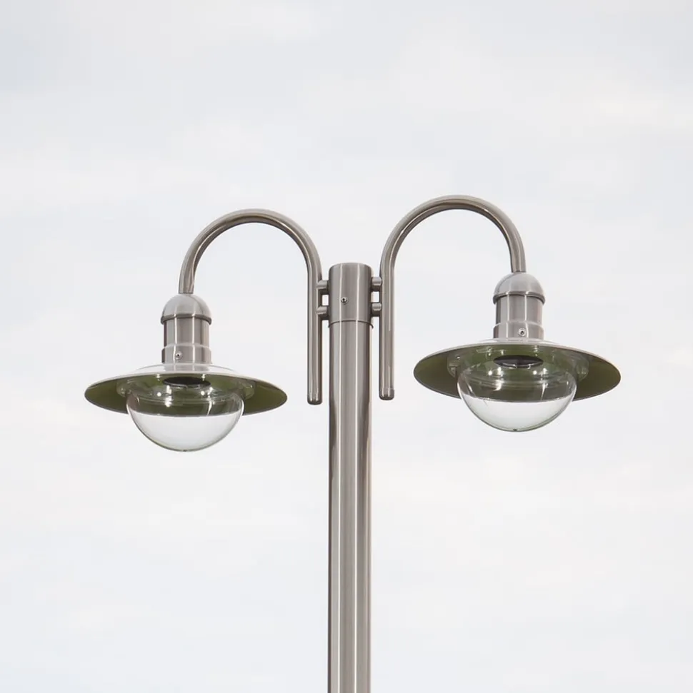 Lindby lygtepæl Damion, 200 cm, 2 lyskilder, E27, IP44
