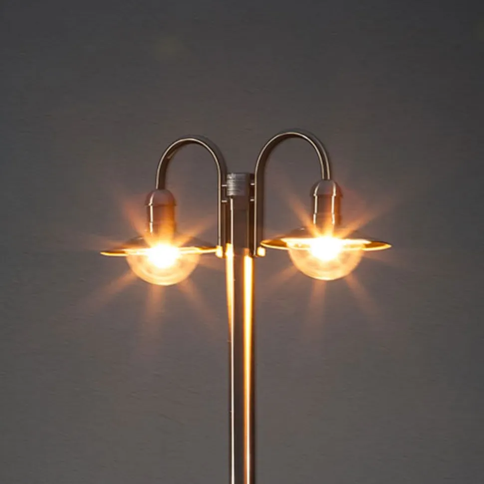 Lindby lygtepæl Damion, 200 cm, 2 lyskilder, E27, IP44