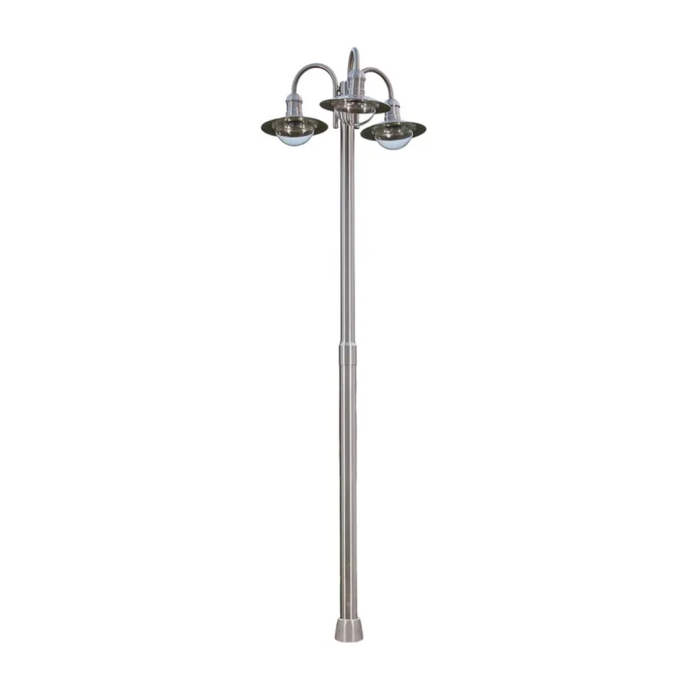 Lindby lygtepæl Damion, 200 cm, 3 lyskilder, E27, IP44