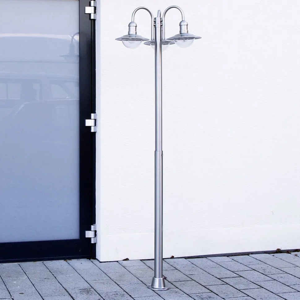 Lindby lygtepæl Damion, 200 cm, 3 lyskilder, E27, IP44