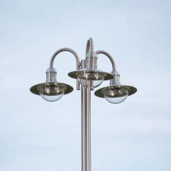 Lindby lygtepæl Damion, 200 cm, 3 lyskilder, E27, IP44