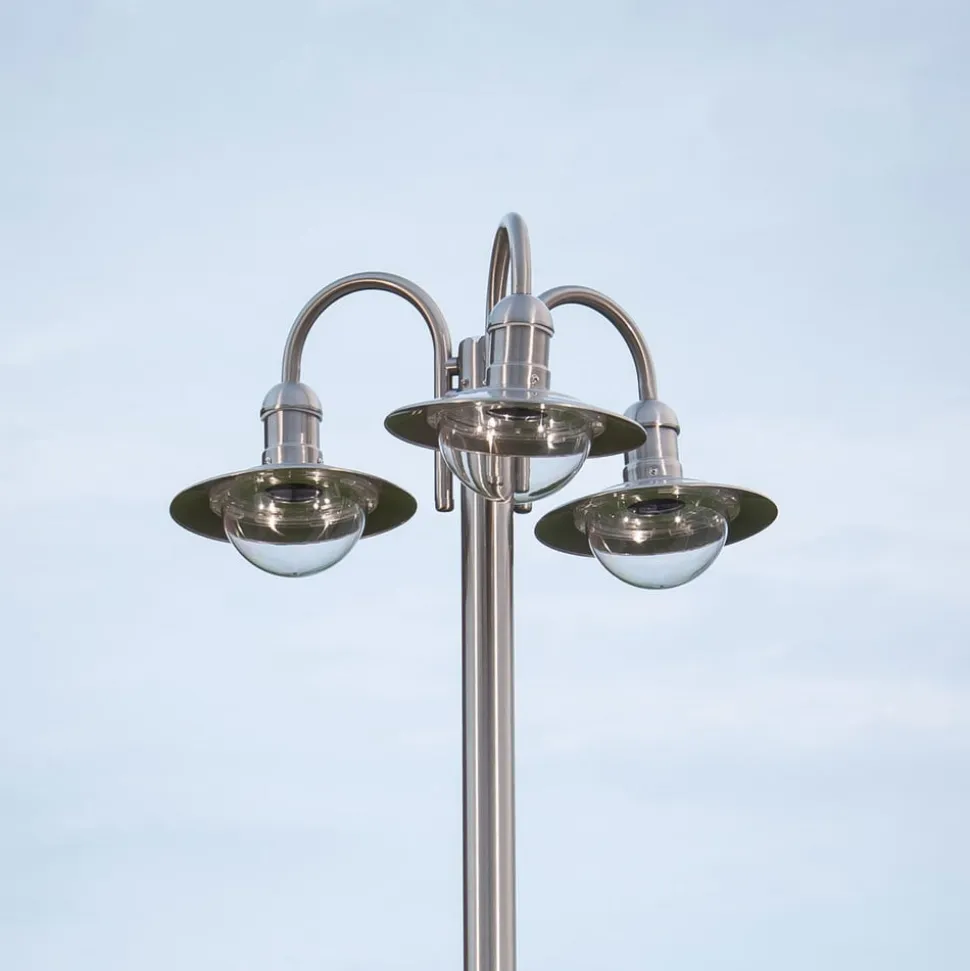 Lindby lygtepæl Damion, 200 cm, 3 lyskilder, E27, IP44
