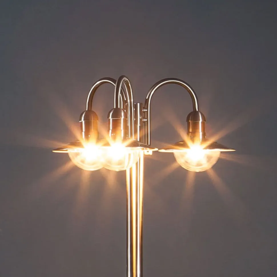 Lindby lygtepæl Damion, 200 cm, 3 lyskilder, E27, IP44
