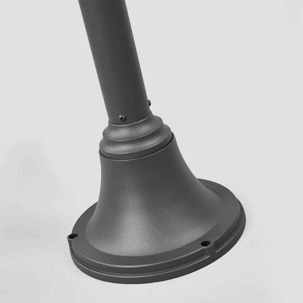 Lindby Madea udendørslampe, grå, 2 lyskilder, 212 cm, E27, IP44
