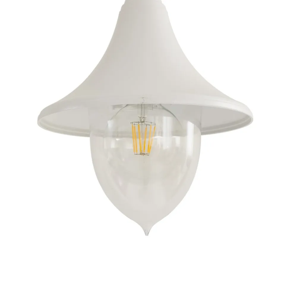 Lindby Madea udendørslampe, hvid, 2 lyskilder, 213 cm, E27, IP44