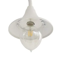 Lindby Madea udendørslampe, hvid, 2 lyskilder, 213 cm, E27, IP44