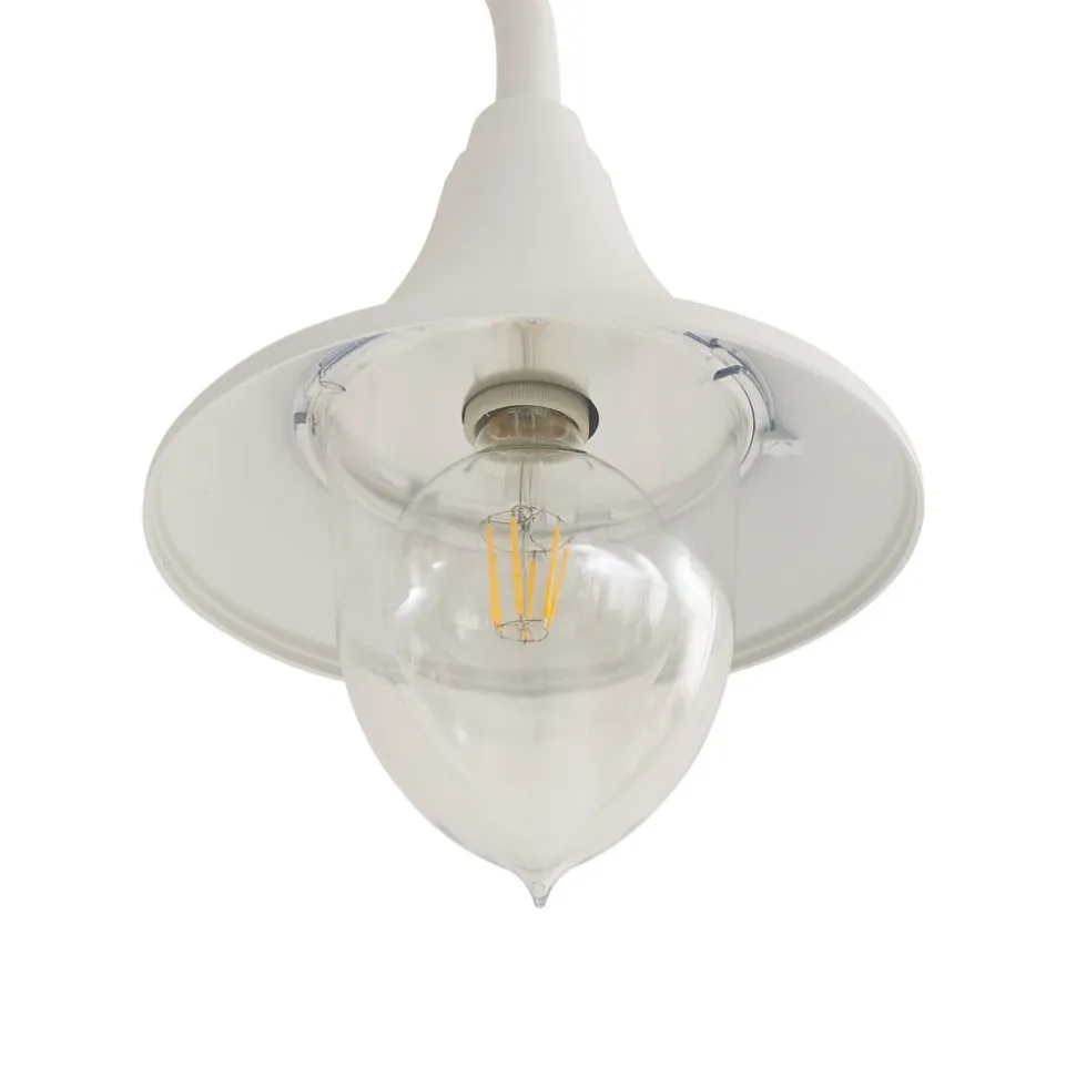 Lindby Madea udendørslampe, hvid, 2 lyskilder, 213 cm, E27, IP44