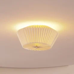 Lindby Magali loftlampe, hvid, papir, Ø 45 cm, E27