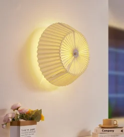 Lindby Magali loftlampe, hvid, papir, Ø 45 cm, E27