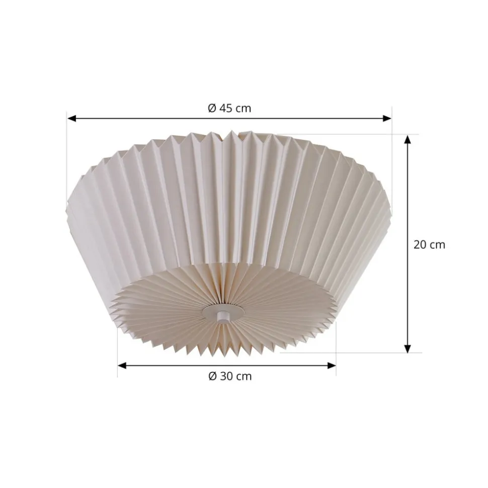 Lindby Magali loftlampe, hvid, papir, Ø 45 cm, E27