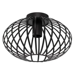 Lindby Maivi loftslampe, sort, 30 cm, jern, bur