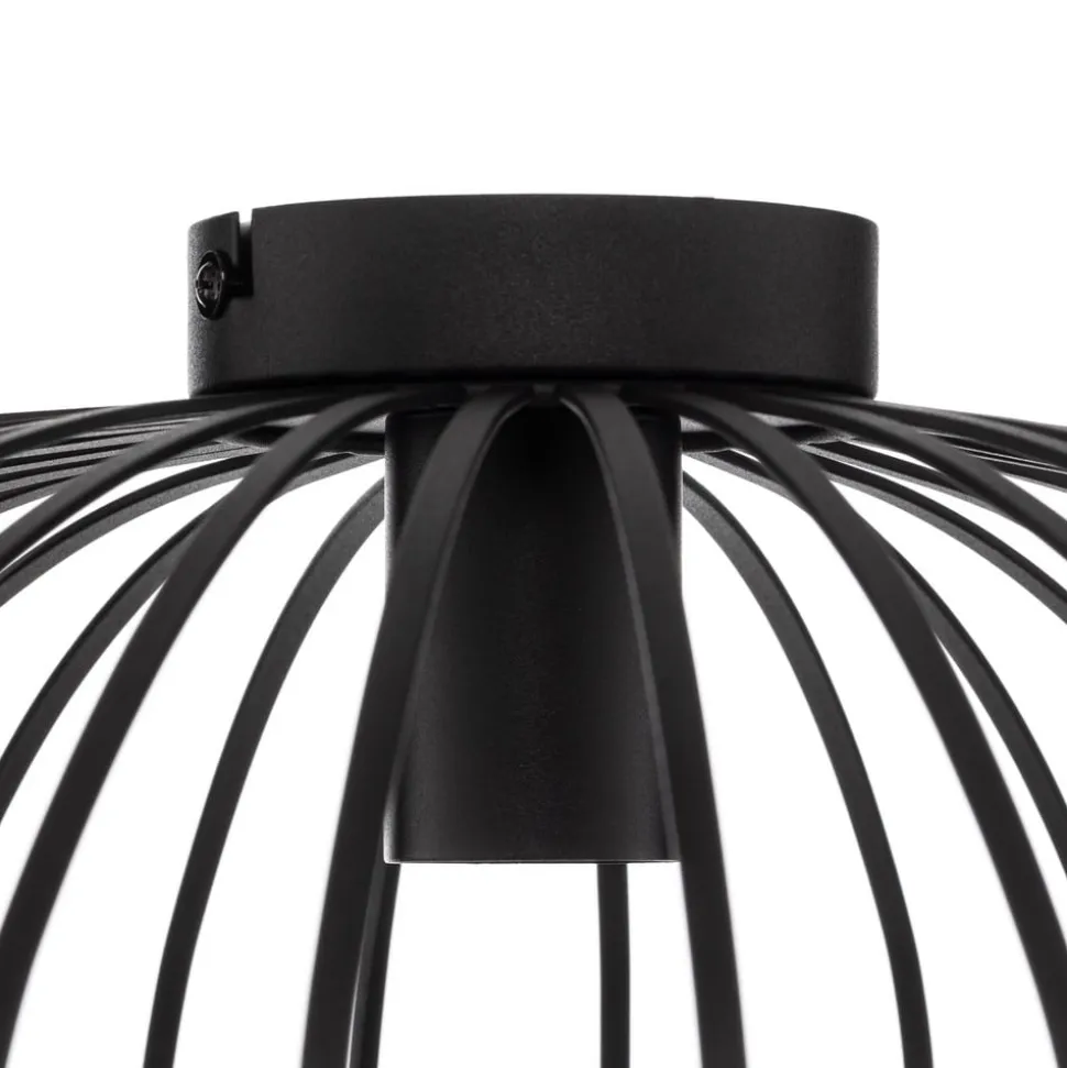 Lindby Maivi loftslampe, sort, 50 cm, jern, bur