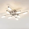 Lindby Mally LED-loftlampe i krom, 8 lyskilder