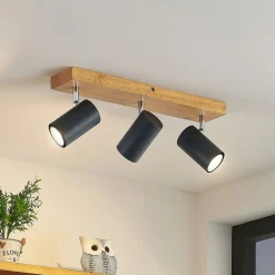 Lindby Maniva loftspot, 44 cm, 3 lyskilder, sort, GU10