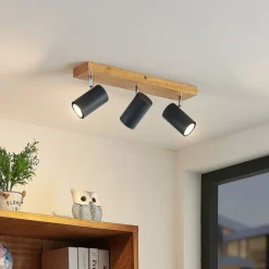 Lindby Maniva loftspot, 44 cm, 3 lyskilder, sort, GU10