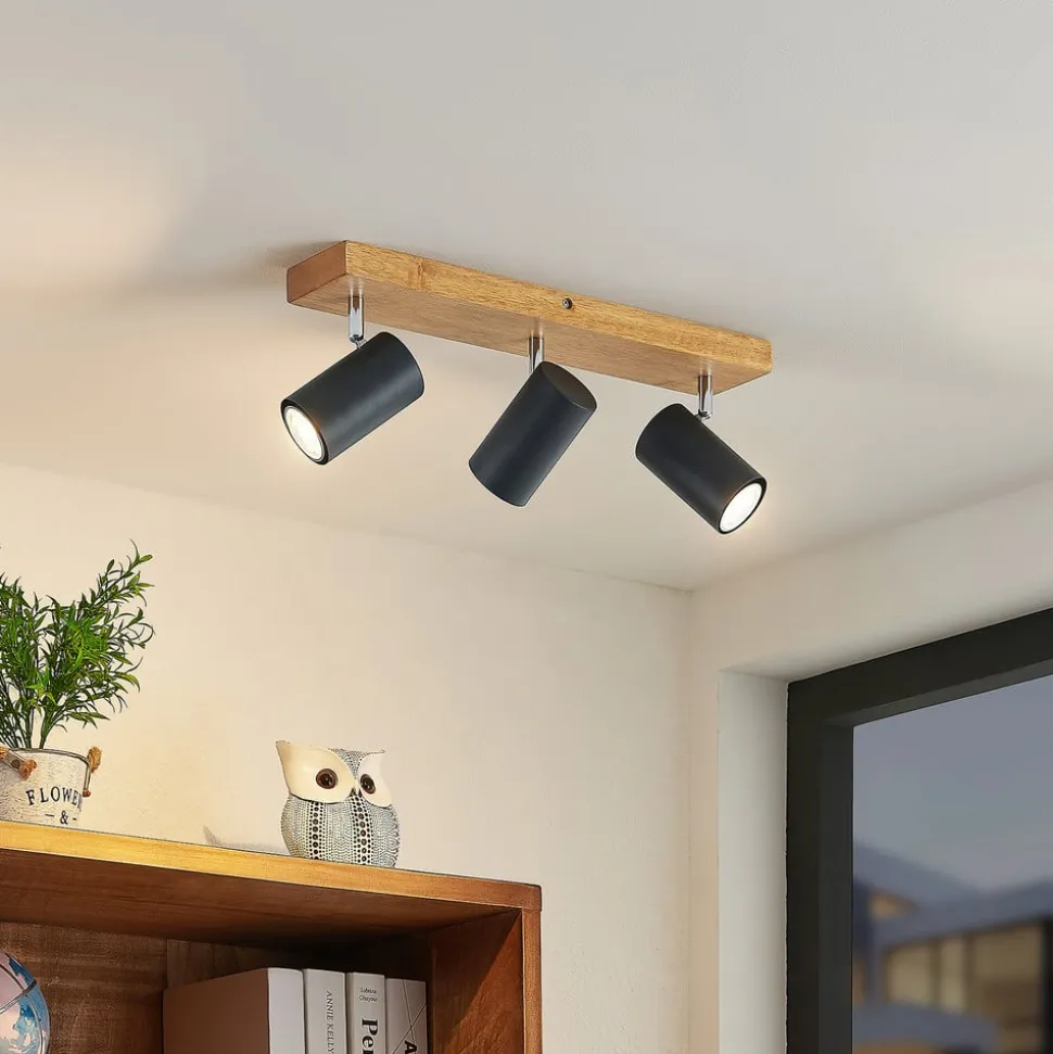 Lindby Maniva loftspot, 44 cm, 3 lyskilder, sort, GU10