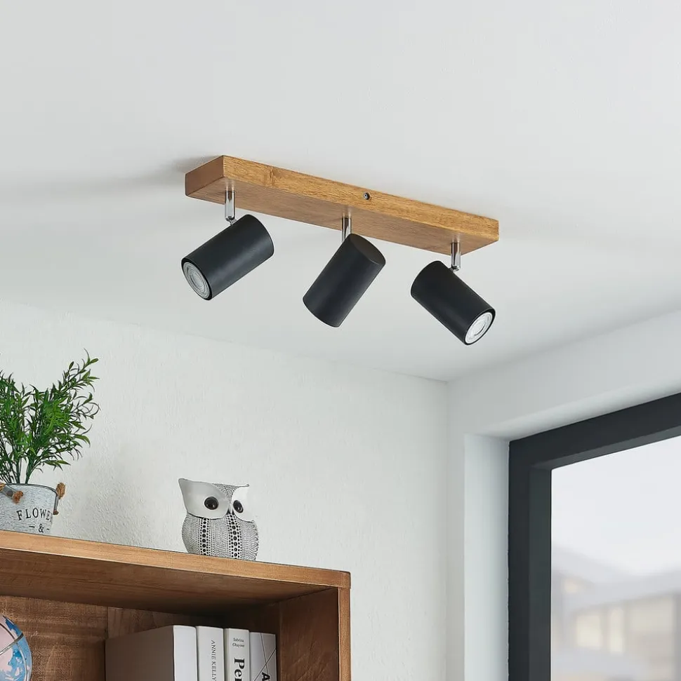 Lindby Maniva loftspot, 44 cm, 3 lyskilder, sort, GU10