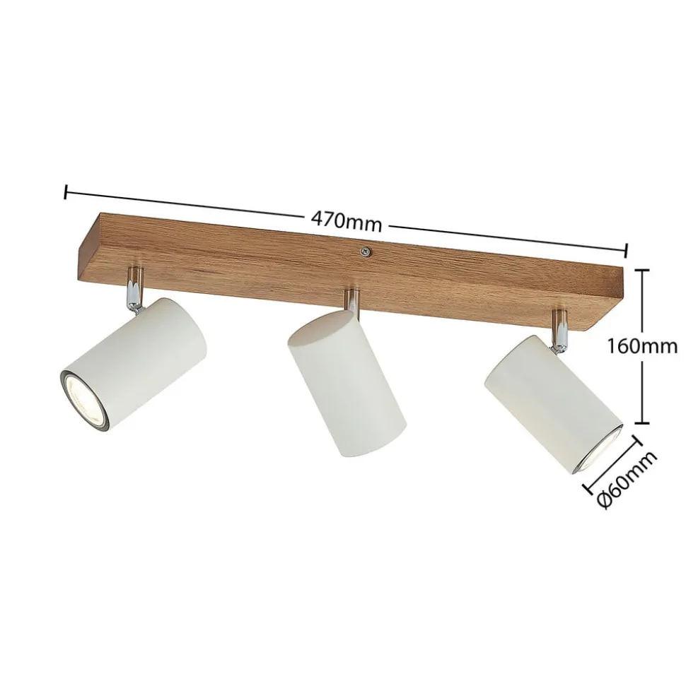 Lindby Maniva loftspot, 44 cm, 3 lyskilder, hvid, GU10