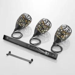 Lindby Marcello pendellampe, 75 cm, 3 lyskilder, sort-guld